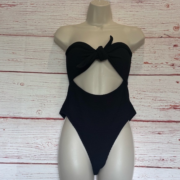 Lovers + Friends Maira One Piece Strapless Swimsuit in Black Sz M - Picture 5 of 13